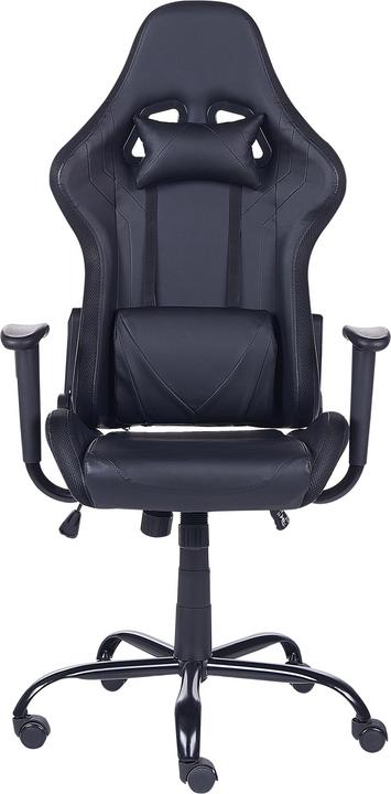 Actual product image Beliani Office chair imitation leather black with LED lighting GLEAM