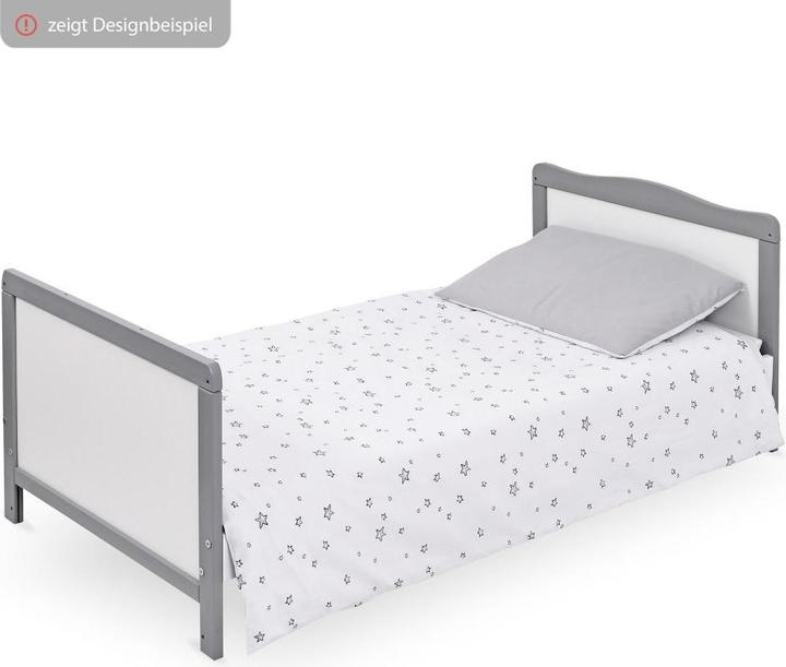 Actual product image jonka Cot and cot bed Moritz 70 x 140 cm - White Grey (140 x 70 cm)