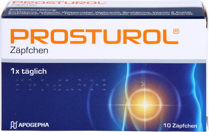 Produktbild Apogepha PROSTUROL Zäpfchen bei Prostatitis und gutartiger Prostatavergrösserung, 10 St. Zäpfchen (Intimwaschlotion)