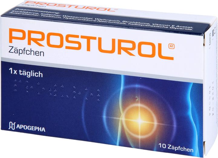 Produktbild Apogepha PROSTUROL Zäpfchen bei Prostatitis und gutartiger Prostatavergrösserung, 10 St. Zäpfchen (Intimwaschlotion)