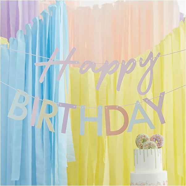 Actual product image Ginger Ray Garland Happy Birthday Pastel