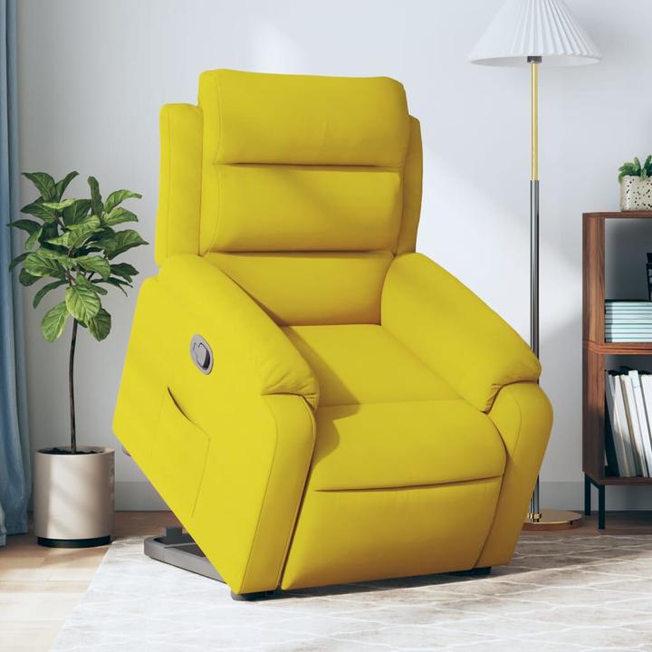 Actual product image VidaXL Recliner armchair Stand-up aid armchair TV armchair Recliner yellow velvet