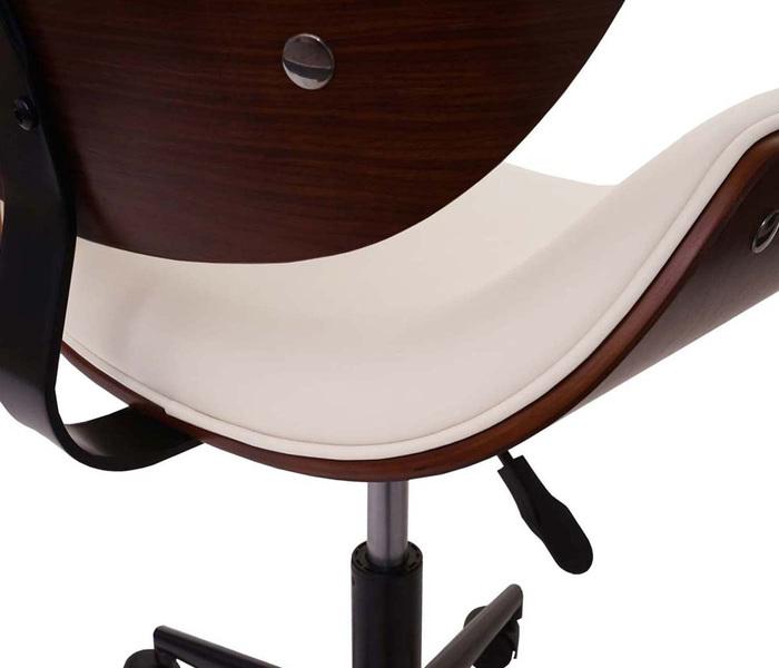 Image du produit Swisshandel24 Chaise de bureau, chaise de bureau pivotante, chaise de bureau en bois courbé, aspect noyer, rétro
