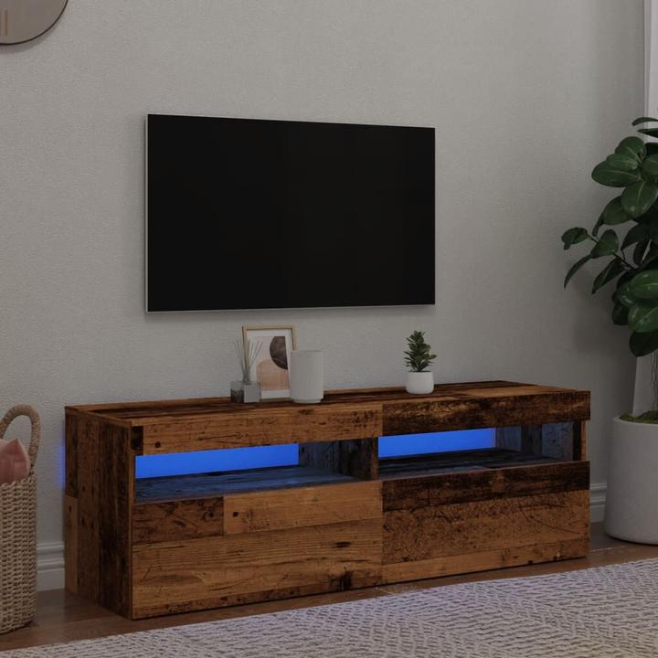 Image du produit VidaXL TV Schrank Lowboard Fernsehschrank Fernsehtisch mit LED Altholz-Optik (120 x 35 x 40 cm)