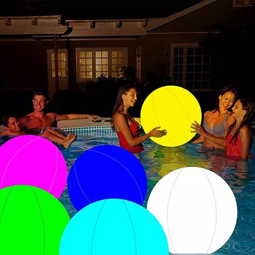 Produktbild Minhgoring Aufblasbarer Wasserball mit LED (Ø 40cm) - Multicolor und Fernbedienung