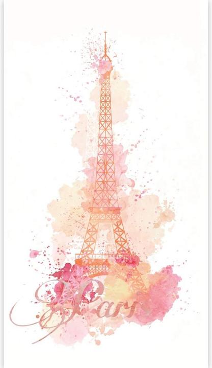 Actual product image Trenddeko La Tour Eiffel Watercolours - Vertical (144 x 260 cm)