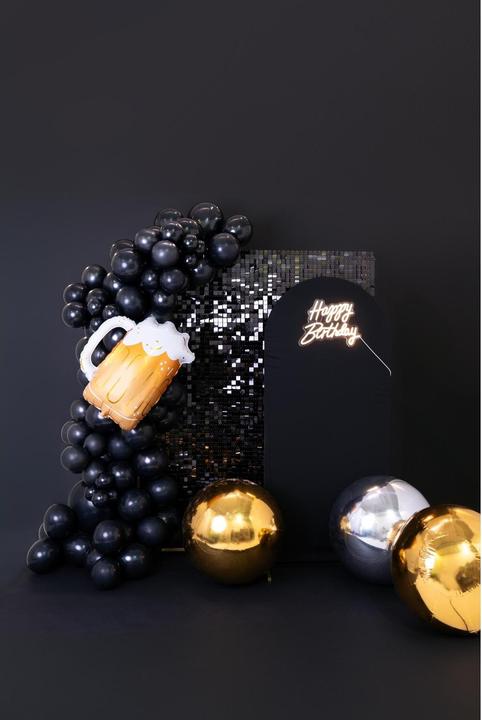 Image du produit Partydeco Ballon en plastique Bière Mass avec paille 66 x 54 cm, 1 pièce