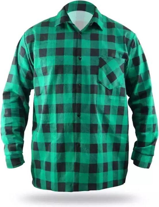 Dedra flaneliniai marškiniai žali, XXXL dydis, 100% medvilnė (BH51F4-XXXL) (3XL)