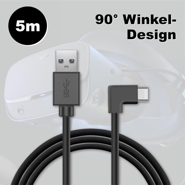 Produktbild Hermex VR Brillen Kabel 5m Oculus Quest 1 + 2 Datenkabel für VR Headset