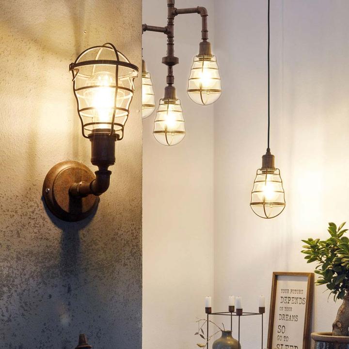 Immagine prodotto Licht-Trend Pipeline Luce a sospensione rustica a 3 pezzi color ruggine (E27)