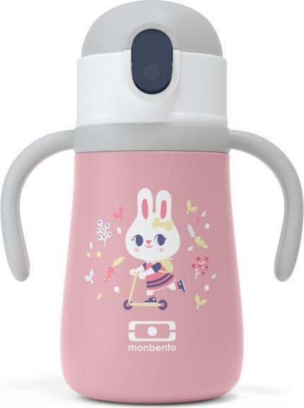 Produktbild Monbento Kids Insulated Water Bottle MB Stram Bunny - 360ml - Leakproof Water Bottle with Straw - Strap & Han (0.36 l)