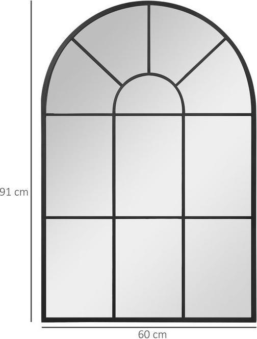 Produktbild Swisshandel24 Wandspiegel Bogenfenster-Spiegel 91 x 60 cm Wohnzimmerspiegel für Schlafzimmer, Esszimmer, Flur Schw (91 x 60 cm)