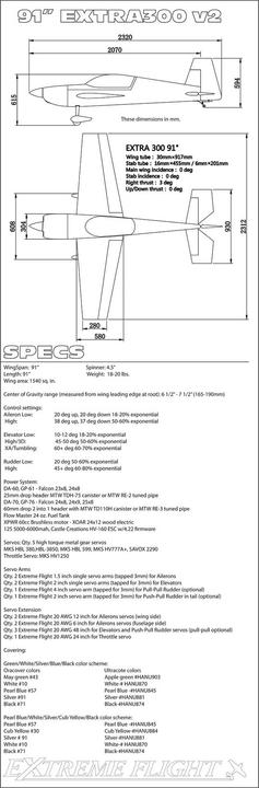 Produktbild Extremeflight-RC extra 300 91" v2 blau/weiss arf