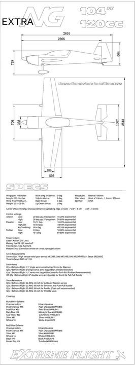 Produktbild Extremeflight-RC extra ng 104" rot/silber arf