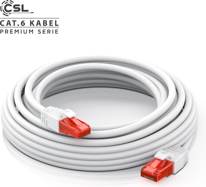 Produktbild CSL CAT.6 Netzwerkkabel - Ethernet Gigabit Lan Kabel RJ45 - Patchkabel - komp. CAT.5 CAT.6 CAT.7 CAT.8 (UTP, CAT6, 10 m)