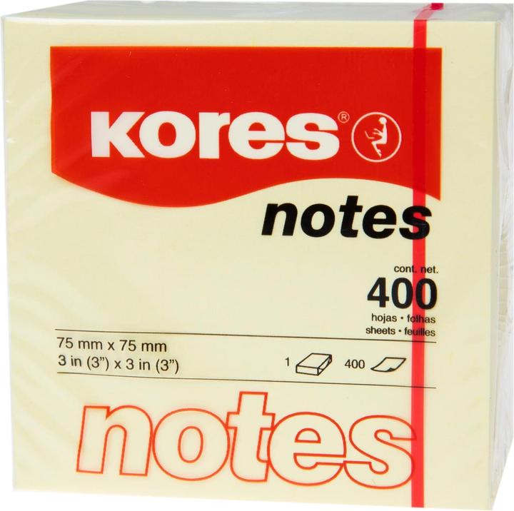 Produktbild Kores Notizzettel Würfel 7.5 x 7.5 cm, Gelb (7.5 x 7.5 cm)