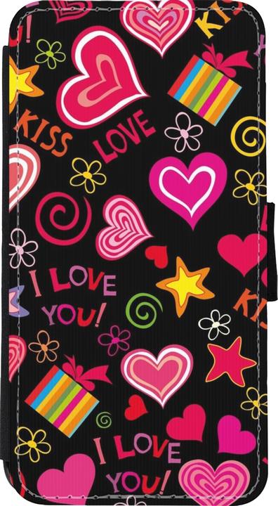 Produktbild PhoneLook Hülle Wallet schwarz Valentine 2023 love symbols (Apple iPhone XS Max)