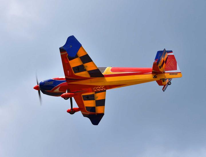 Actual product image Extremeflight-RC extra 300 48" v2 plus red/blue/yellow arf with wing quick release fastener