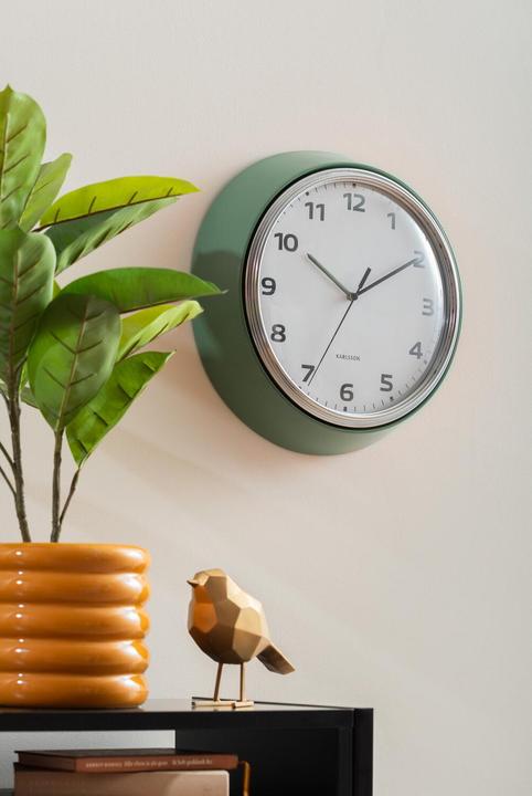 Actual product image Karlsson Wandklok Modern Retro - Groen - Ã˜34cm - Wandklok Retro (34 cm)