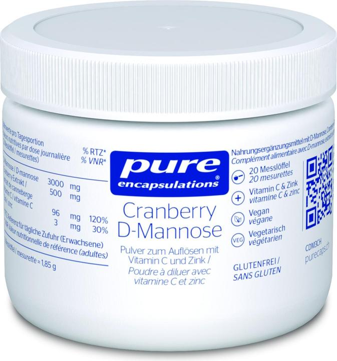 Nährwerte und Zutaten Pure encapsulations Cranberry D-Mannose (1 Stück, Pulver, 37 g)