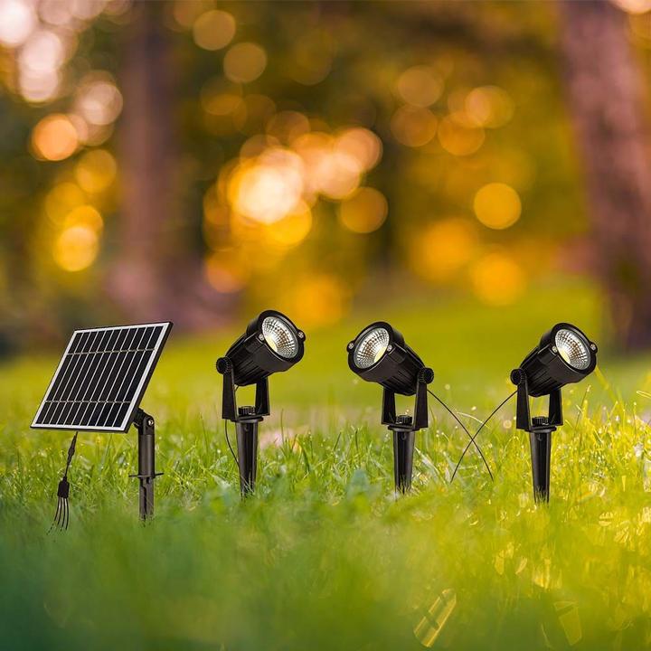 Actual product image V-TAC Solar LED garden light set VT-11031, 3x 1.2 W, 3000 K, IP65 (50 lm, IP65)