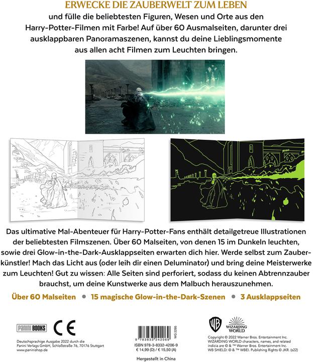 Actual product image Panini From the Harry Potter films: Glow-in-the-Dark Colouring Book