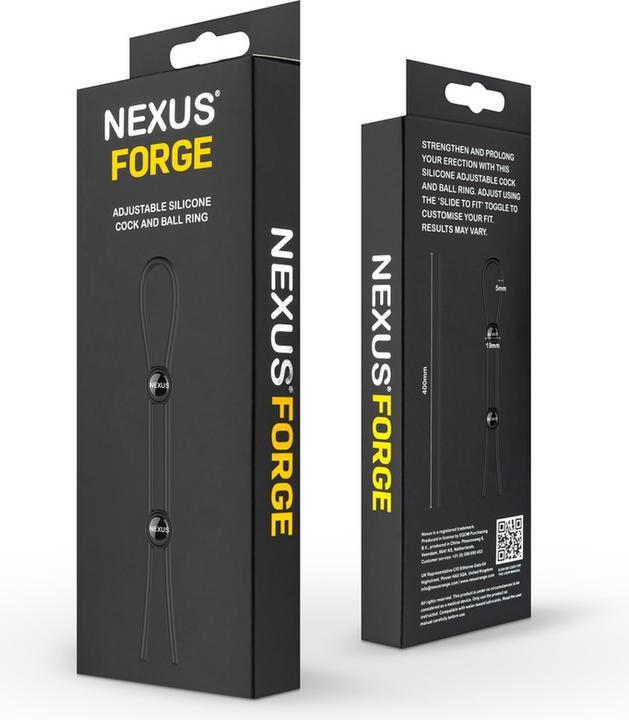 Actual product image Nexus Forge - Double Adjustable Penis Ring - Black (4 cm)