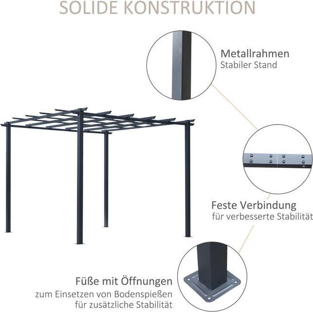 Image du produit Swisshandel24 stabiler Rosenpavillon als Rankhilfe wetterfest Metall schwarz 2,97x2,95x2,3m (297 cm, 295 cm)