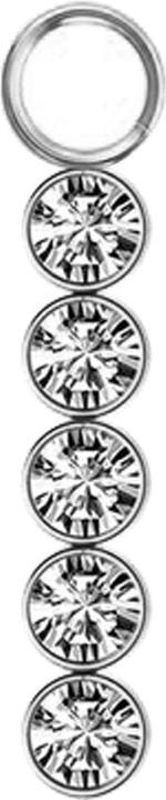 Actual product image Star Piercing Anhänger silber fünf Kristalle silber (Surgical steel 316L, without brass)
