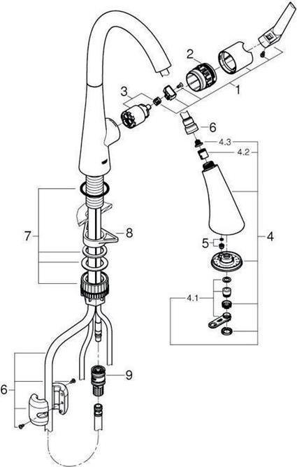 Actual product image Grohe Zedra single lever sink faucet