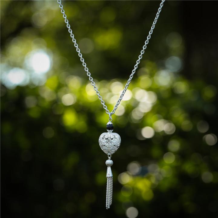 Immagine prodotto Andreani Collana con ciondolo a forma di cuore con pietre laviche (Metallo)
