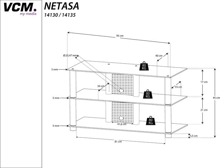 Produktbild VCM Netasa (95 x 40 x 45 cm)