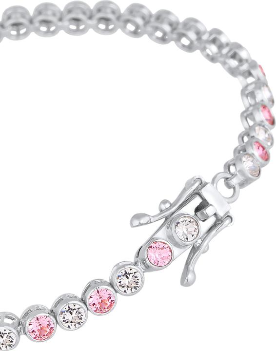 Produktbild Elli PREMIUM Armband Tennis-Armband Kristalle Rose 925 Silber (18 cm, Glaskristall, 925er Sterling Silber)