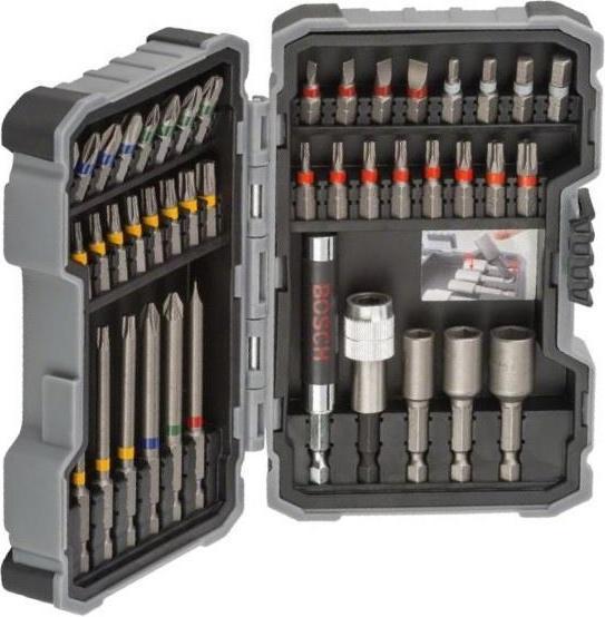 Produktbild Bosch Professional Zubehör Bits-Satz mit Klingenhalter - 43 Stk (Innensechsrund TX M10, Innensechsrund TX M15, Innensechsrund TX M20, Innensechsrund TX M30, Kreuz Phillips PH M1, Kreuz Phillips PH M2, Kreuz Pozidriv PZ M2, Kreuz Phillips PH M3, Innensechsrund TX Mit Loch M25, Innensechsrund TX mit Loch M27, Innensechsrund TX M25, Innensechsrund TX M27)