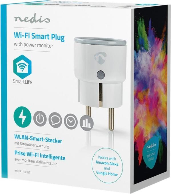 Produktbild Nedis WLAN Smartplug (WIFIP110FWT) - Energieüberwachung, Schuko Typ F, 10 A