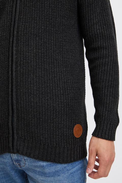 Actual product image Solid Xenos Men's Cardigan Chunky Knit Jacket With Funnel Neck Made Of 100% Cotton (L)