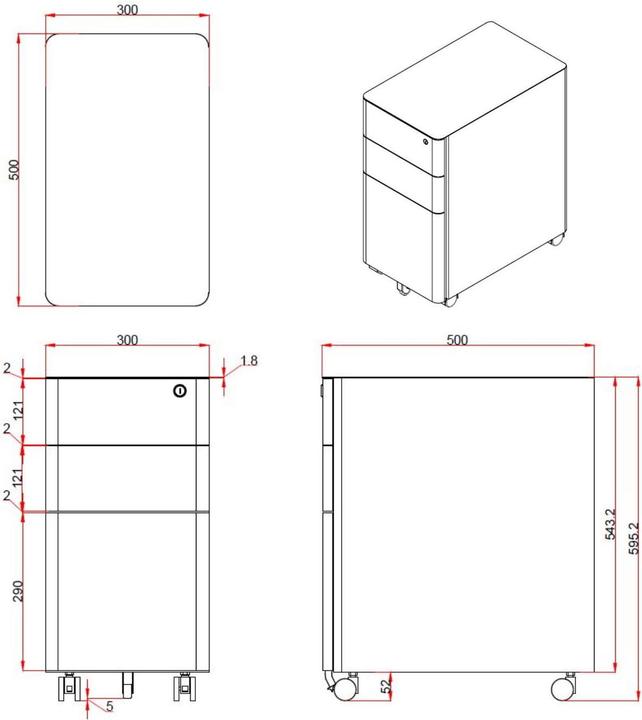 Produktbild Hjh Office Color I (59.5 x 30 x 50 cm)