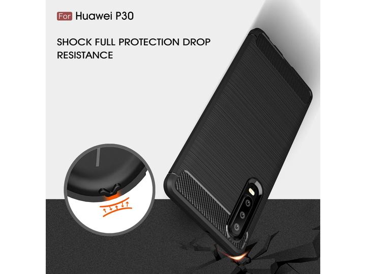 Actual product image Screenguard Huawei P30 Cover Carbon Brushed Soft TPU (Huawei P30)
