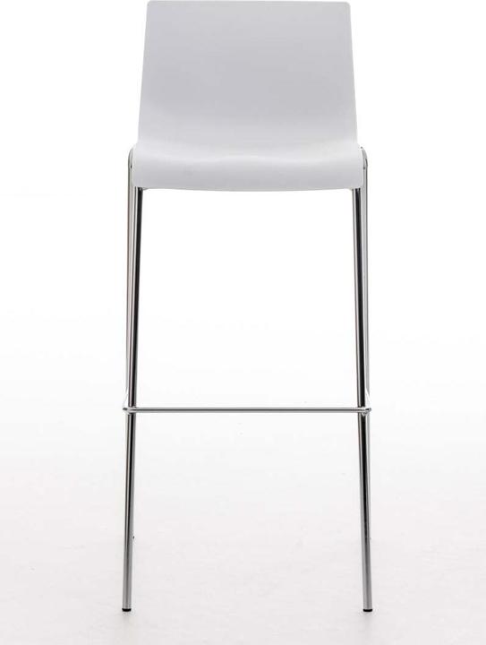 Image du produit CLP Tabouret de bar Hoover chromé 4 pieds, blanc