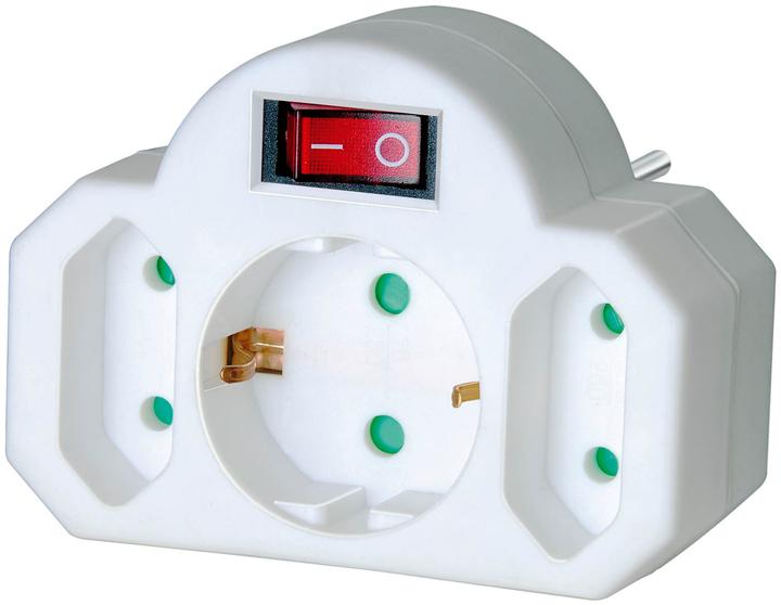 Actual product image Brennenstuhl Adapter plug Euro 2 + earthing contact 1 with switch (3 x)