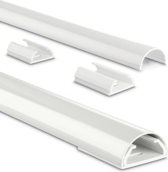 Image du produit Hama Chemin de câbles en aluminium, semi-circulaire, 110 x 3,3 x 1,8 cm, blanc (Conduit, 110 cm)