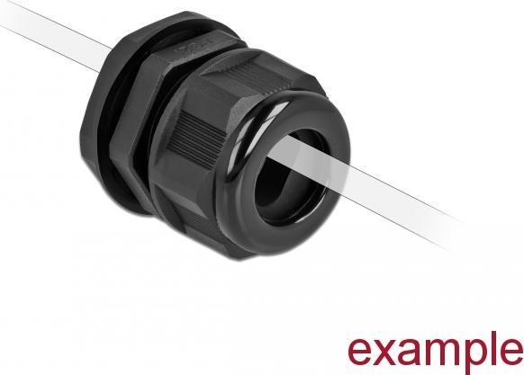 Actual product image Delock Cable gland PG29 for flat cable black 2 pieces