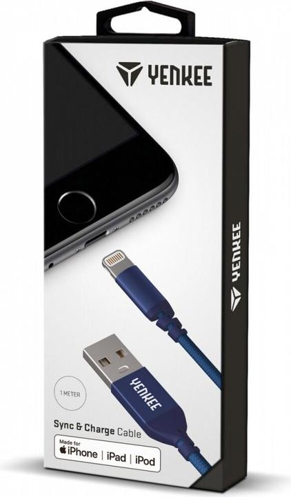 Produktbild Yenkee APPLE-zertifiziertes Kabel mit Lightning-Anschluss für iPad, iPhone und iPod (1 m, USB 2.0)