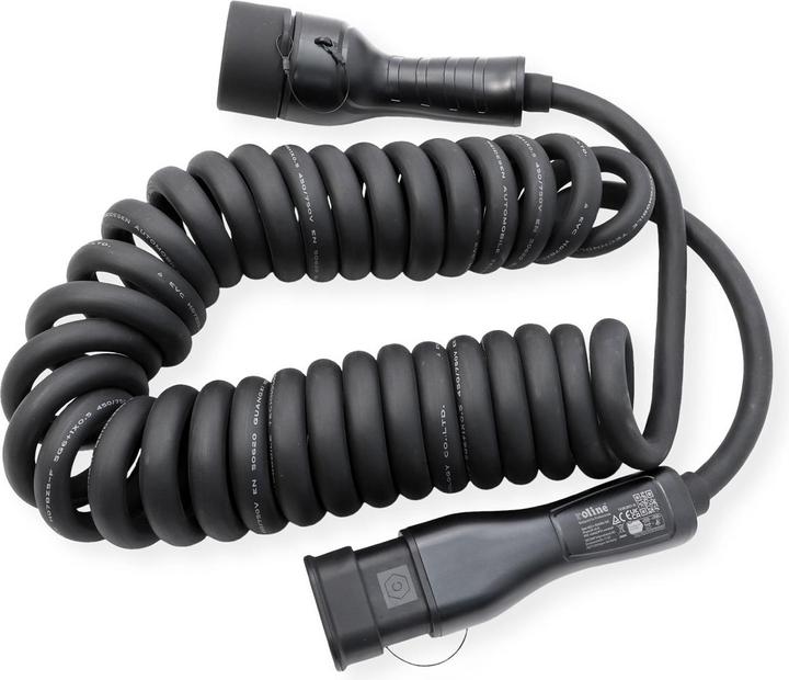 Produktbild Roline EV-Ladekabel Spirale (Typ 2, 22 kW, 32 A, 7.50 m)