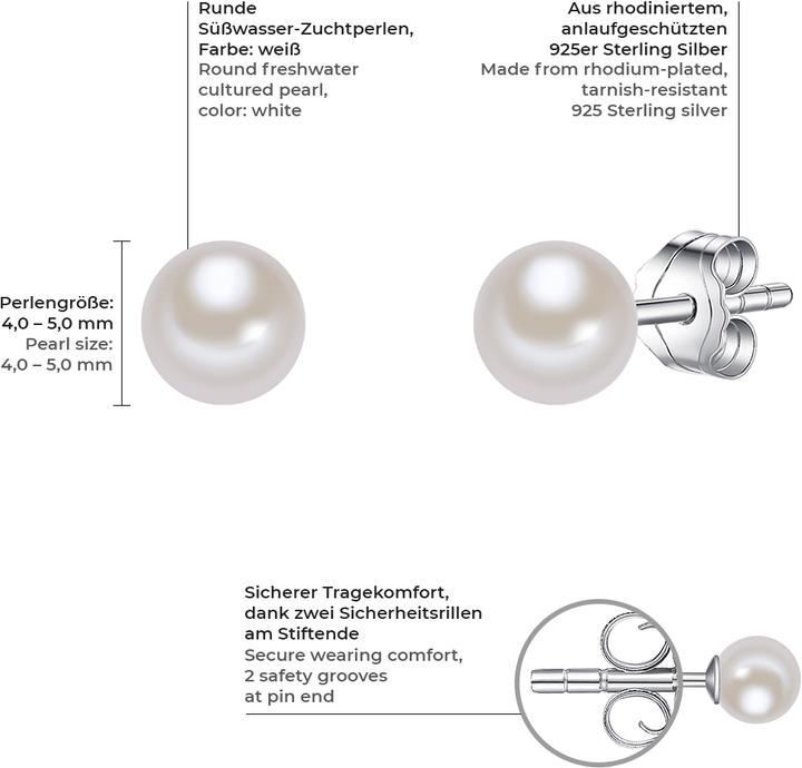 Produktbild Valero Pearls Damen Sterling Silber Süsswasser-Zuchtperle silber - 2928 (Sterling Silber)