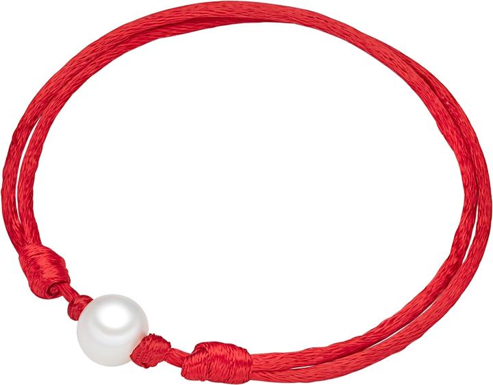 Produktbild Valero Pearls Damen Satin Süsswasser-Zuchtperle rot 18,0 - 34,0 cm, flexibel einstellbar - 3302 (34 cm, Satin)