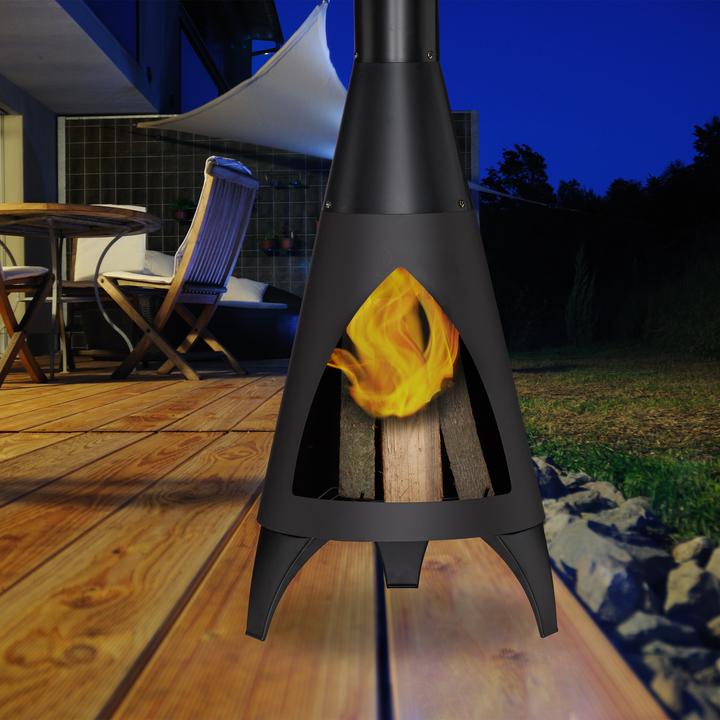 Image du produit Relaxdays Cheminée de jardin avec protecction, décoratif