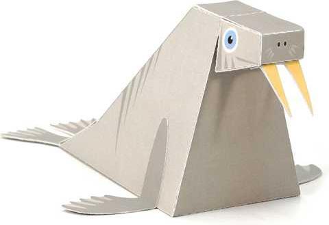 Actual product image Pukaca Paper toy. Maxi walrus (German)