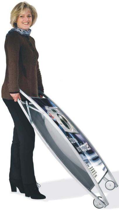 Actual product image Kerkmann Poster stand Boston, DIN A1, aluminium silver, mobile made of steel, weatherproof, for outdoor use