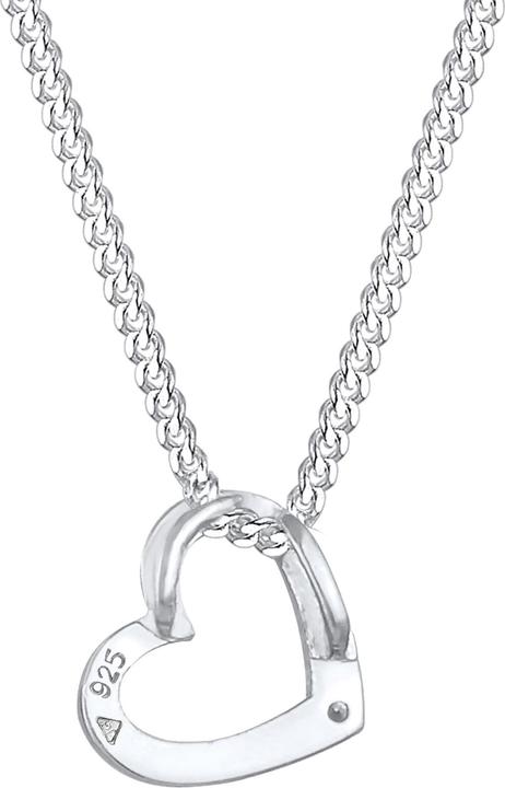 Produktbild Elli mit Herz-Anhänger und Rosa Kristall (Sterling Silber, 45 cm)